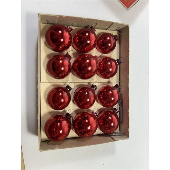 Lot 12 Red Vtg Mercury Glass And Assorted Torpedo Bulbs 6 Poland Shiny Bright - Picture 8 of 9